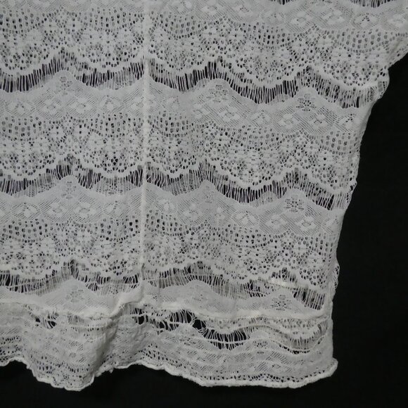 COTTON EXPRESS | large | White Lace Short Sleeve Shirt - Picture 12 of 14